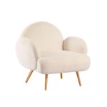 XINMICS White Accent Chair Reading Sofa for Living Room Bedroom